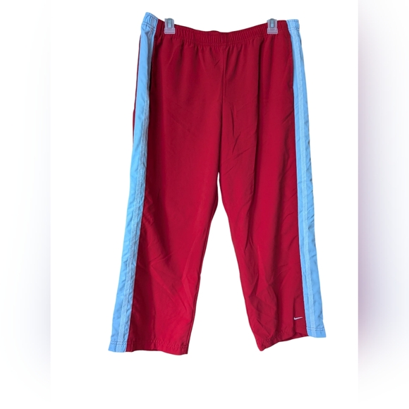Nike Sportswear Sweatpants men's L Red Straight Fit Outdoor Pants 90's Vintage - Picture 1 of 10